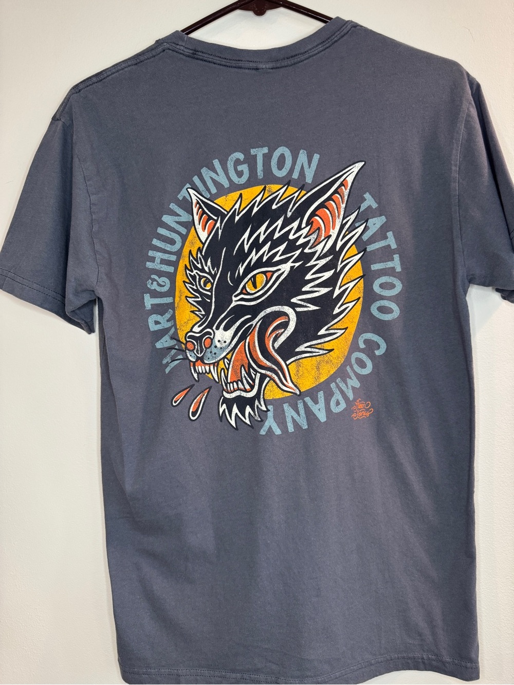 Hart & Huntington Tattoo Co Logo Tee | Gray, Size M